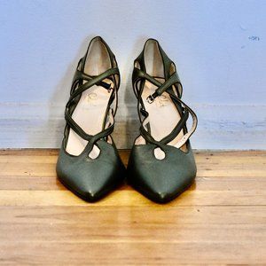 COLE HAAN Women's Patrice Cross Pump Moss Metallic Size 8